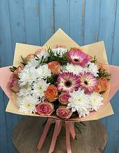 Букет цветов из:  Розы, Герберы и Хризантемы в Льгове