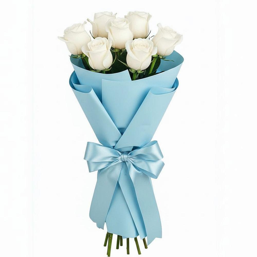 Букет 7 белых роз Проуд в Льгове