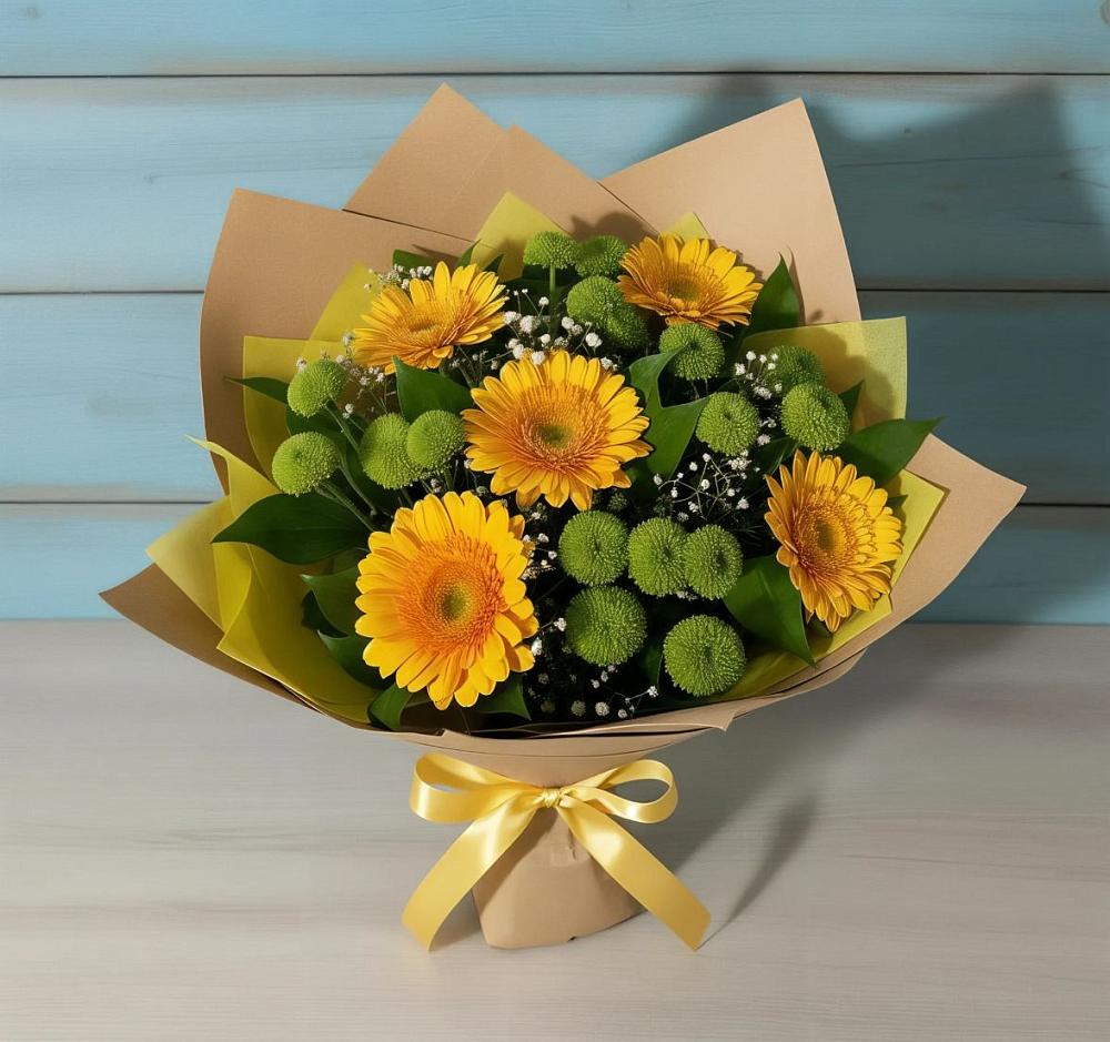 Букет цветов из: Герберы и Хризантемы в Льгове