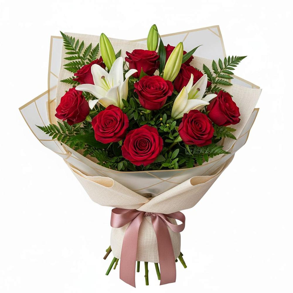 Букет цветов из: Лилии и Розы в Льгове