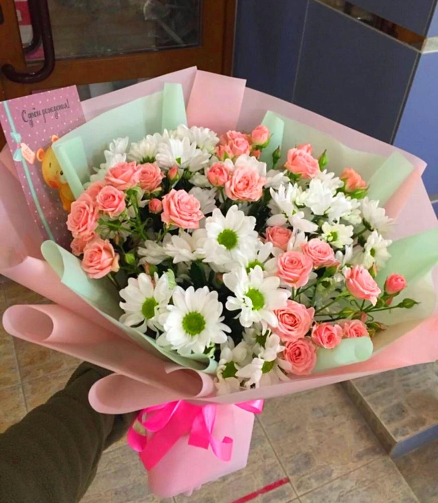 Букет цветов из: Розы и Хризантемы в Льгове