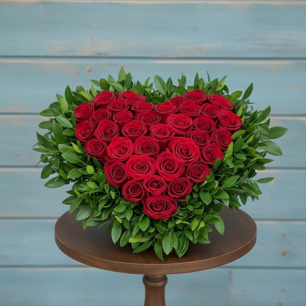 Цветочная композиция из Розы в виде сердца в Льгове