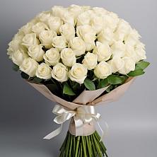 Букет 101 беля роза Белоснежка в Льгове