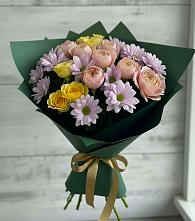 Букет цветов из:  Хризантемы и Розы в Льгове