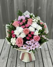 Букет цветов из:  Альстромерии, Гвоздики, Розы и Хризантемы #REPLACE_PRED# Льгове