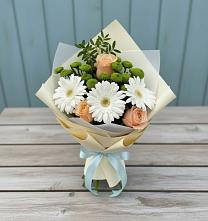 Букет цветов из:  Герберы, Розы и Хризантемы #REPLACE_PRED# Льгове