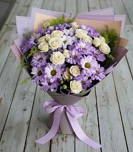 Букет цветов из:  Хризантемы и Розы в Льгове